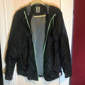 Black Jibberish Rain Jacketwith Green Details